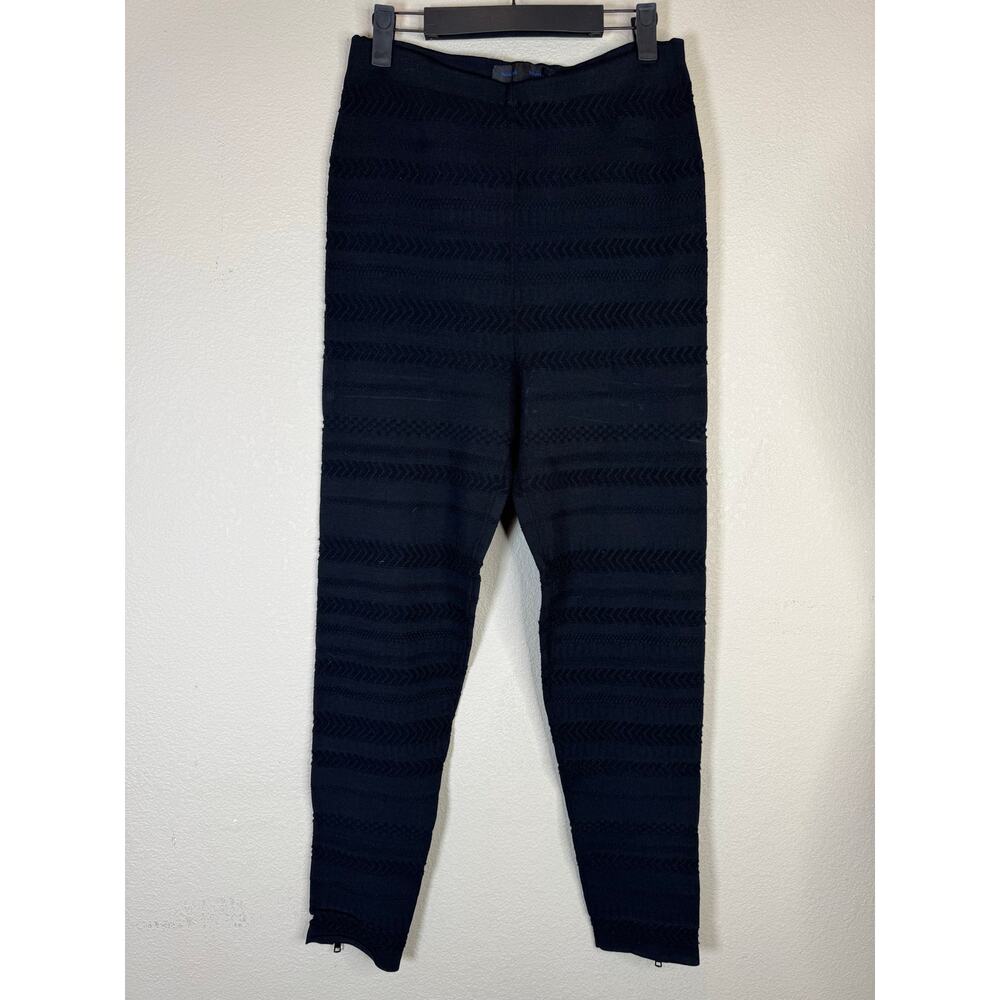 Proenza Schouler Black Textured Knit Pants Women’s Size L Tapered Leg‎ Zip Ankle